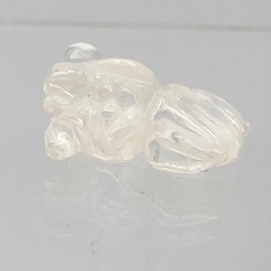Swimmin' 2 Carved Animal Quartz Goldfish Beads | 20x14x8mm | Clear