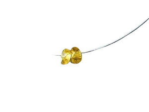 2 Genuine Unheated Canary Yellow Sapphire 3x2mm Faceted Beads 005734