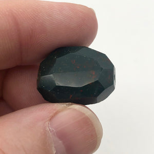 Hand Faceted 3 Bloodstone Focal Pendant Bead | 26-23mm | Green/Red | 6214 - PremiumBead Alternate Image 3