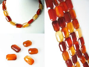 Five Beads of Faceted Carnelian Agate 12x18mm Rectangular Beads 10600P - PremiumBead Alternate Image 4