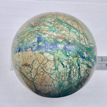 Load image into Gallery viewer, Azurite Malachite Chrysoprase Scry Crystal Sphere | 60mm | Green/Blue/Brown | 1
