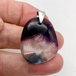 Semi Precious Stone Jewelry Multi-colored Fluorite Pendant with Sterling Silver - PremiumBead Alternate Image 2