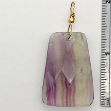 Load image into Gallery viewer, Striped Lavender Fluorite 14K Gold Filled Trapezoid Pendant | 2 Inch Long |
