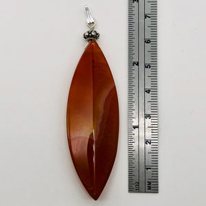 Sardonyx Sterling Silver Marquis Briolette Pendant | 2 3/4" Long | Red | 1 ea |