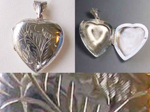Love Sterling Silver Heart Locket Pendant 10029B - PremiumBead Primary Image 1