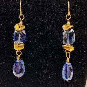 Stunning AAA Blue Kyanite 14Kgf Earrings, 1 13/16" (Long), Blue 310834 - PremiumBead Alternate Image 7