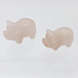 Hand Carved Pink Rose Quartz PIGGY Figurine | 21x13x9.5mm | Pink - PremiumBead Alternate Image 9