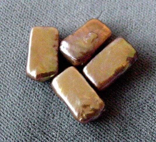 4 Burning Bronze Rectangle Coin FW Pearls 4460 - PremiumBead Primary Image 1