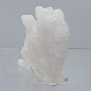 White Jade Standing Dragon Carving | 44x33x11mm | White | 1 Figurine |