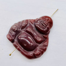 Load image into Gallery viewer, Exotic Fancy Jasper Hand Carved Buddha Bead | 33x30x7mm | Red
