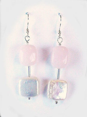 Pink Peruvian Opal Freshwater Pearl Solid Sterling Silver Earrings 300033 - PremiumBead Primary Image 1