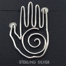 Load image into Gallery viewer, Fancy! One 8 Gram Sterling Silver Hand Lapel Pin Brooch | 1 1/4 x 2 3/4 inch |

