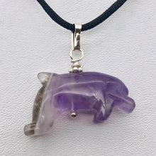 Load image into Gallery viewer, Amethyst Dolphin Sterling Silver Pendant | 1.5&quot; Long | Purple | Dolphin | - PremiumBead Alternate Image 2
