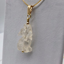 Load image into Gallery viewer, Quartz Wolf Pendant Necklace | Semi Precious Stone Jewelry | 14k Pendant - PremiumBead Alternate Image 9
