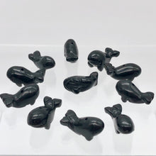 Load image into Gallery viewer, Carved Sea Animals 2 Obsidian Whale Beads | 21x12x10mm | Black - PremiumBead Alternate Image 9
