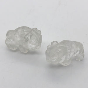 Charge 2 Quartz Hand Carved Bison / Buffalo Beads | 21x14x8mm | Clear - PremiumBead Primary Image 1