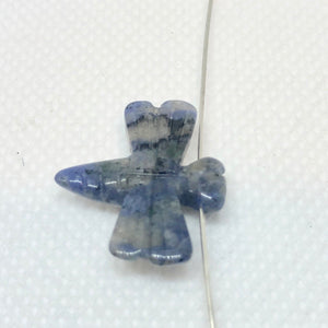 Hand Carved Sodalite Dragonfly Animal Beads | 20.5x18.5x5mm | Blue - PremiumBead Alternate Image 3