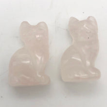 Load image into Gallery viewer, Adorable! 2 Rose Quartz Sitting Carved Cat Beads | 21x14x10mm | Pink - PremiumBead Alternate Image 9
