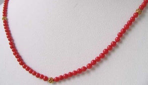 AAA Natural Ox Blood Red Coral & 14K Gold 18 inch Necklace 202904 - PremiumBead Alternate Image 2