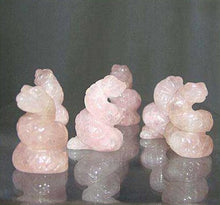 Load image into Gallery viewer, Charmer Carved Rose Quartz Snake Beads | 20x11x7mm | Pink - PremiumBead Alternate Image 2
