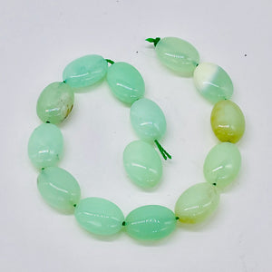 Opal, Peruvian Flat Oval | 20x15x7mm | Green | 14 Bead Half-Strand |