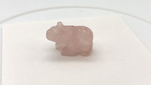 Load and play video in Gallery viewer, Roar Hand Carved Natural Rose Quartz Bear Figurine | 21x11x8mm | Pink
