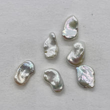 Load image into Gallery viewer, Rose Petal White Keishi Pearls | 12x7mm | White | Keishi | 6 pearls |
