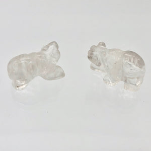 2 Hand Carved Natural Quartz Bear Beads | 20x13x9.5mm | Clear - PremiumBead Primary Image 1