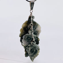 Load image into Gallery viewer, Ocean Jasper Leaf Sterling Silver Drop/Dangle Pendant | 3&quot; Long | Green/White |
