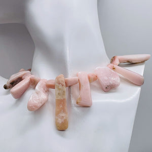 Peruvian Opal 91g Varied Bead Strand | 16" | Pink | 43 Beads |