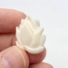 Load image into Gallery viewer, Water Buffalo Bone Lotus Flower Pendant Bead | 25.5x26x4.5mm | White | 10843 | 25.5x26x4.5mm | Cream - PremiumBead Alternate Image 3
