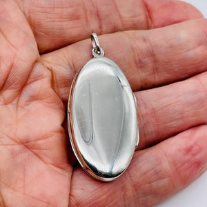 Sterling Silver Double Picture Oval Locket | 1 3/4" Long | Silver | 1 Locket |