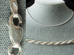 24" Italian Made 7.4 Grams of Solid Sterling Silver 2mm Rope Chain 103494(24) - PremiumBead Primary Image 1