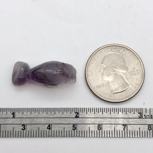 Grace 2 Carved Purple Amethyst Manatee Beads | 21x11x9mm | Purple - PremiumBead Alternate Image 3