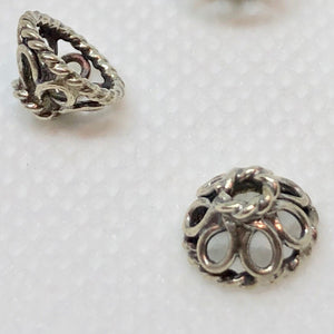 Exotic Silver Filigree Bead Caps 003217 - PremiumBead Alternate Image 2