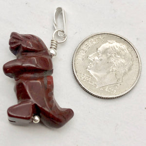 Red Jasper T- Rex Pendant Necklace|Semi Precious Stone Jewelry| Silver Pendant | - PremiumBead Alternate Image 3