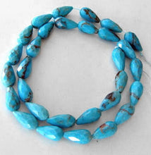 Load image into Gallery viewer, 2 Beads of Faceted Teardrop Natural Kingman #1 American Blue Turquoise 7404B - PremiumBead Alternate Image 3
