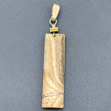 Load image into Gallery viewer, Picture Jasper 14K Gold Filled Drop/Dangle Pendant | 2 1/2&quot; Long | Brown.Orange|
