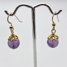 Load image into Gallery viewer, Royal Natural Amethyst 22K Gold Over Solid Sterling Earrings 310453A1x - PremiumBead Alternate Image 6

