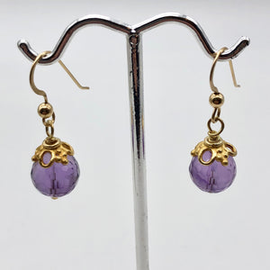 Royal Natural Amethyst 22K Gold Over Solid Sterling Earrings 310453A1x - PremiumBead Alternate Image 6