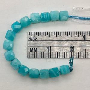 Amazonite Cube Beads Full Strand | 4mm | Blue | 95 Bead(s)|