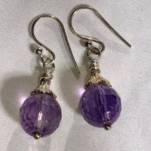 Load image into Gallery viewer, Faceted 10mm Amethyst and Sterling Earrings 309385 - PremiumBead Alternate Image 7
