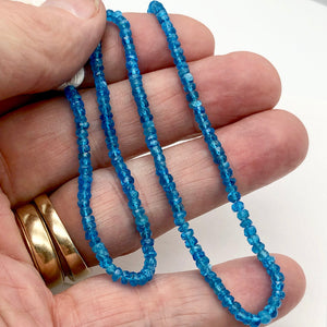 6 Neon Blue Apatite Faceted Roundel Semi Precious Gemstone Beads - PremiumBead Alternate Image 7
