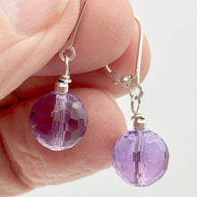 Load image into Gallery viewer, Faceted 10mm Amethyst 925 Sterling Silver Drop/Dangle Lever Back Earrings - PremiumBead Alternate Image 4
