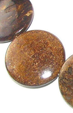 1 Shimmering Bronzite 35mm Coin Pendant Bead 008643 - PremiumBead Primary Image 1