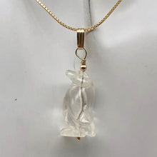 Load image into Gallery viewer, Quartz Penguin Pendant Necklace | Semi Precious Stone Jewelry | 14k Pendant
