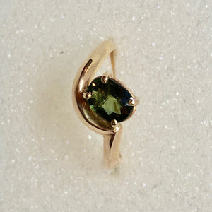 Natural Green Sapphire 14K Gold Ring Size 4 3/4 9982Baa - PremiumBead Alternate Image 4