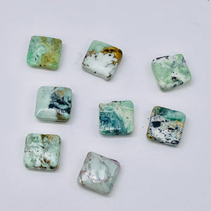 4 Beads of Mojito Mint Green Turquoise Square Coin Beads 7412D