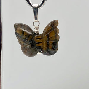 Tiger Eye Butterfly Pendant Necklace|Semi Precious Stone Jewelry|Silver Pendant - PremiumBead Alternate Image 5