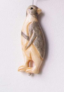 March of The Penguins Hand Carved Pendant Bead 10351B - PremiumBead Primary Image 1